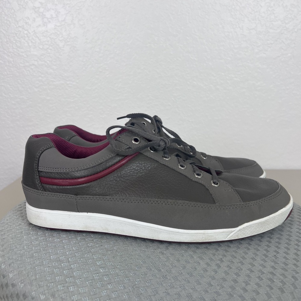 Footjoy Contour Golf Shoes Mens 10 M Gray Leather Spikeless Casual Sneakers